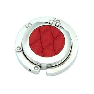  Foldable Red Reptile Purse Hanger Compact Mirror