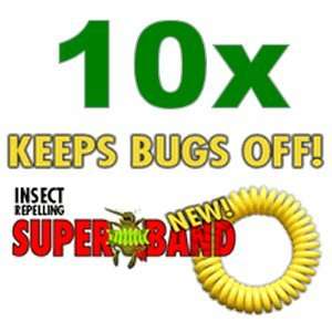 10 INSECT MOSQUITO BUG SUPERBAND REPELLENT WRIST BAND  