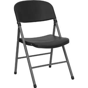  Flash Furniture Black Plastic Folding Chair with Charcoal 