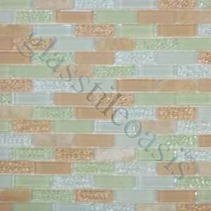   Brick Green Crystile Blends Glossy & Frosted Glass and Stone   13306