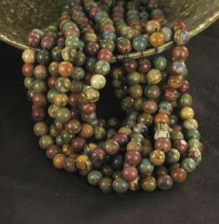 COLORFUL RED CREEK JASPER 8mm ROUND BEADS ~  