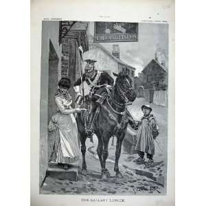   1886 Woodville Gallant Lancer Man Horse Street People