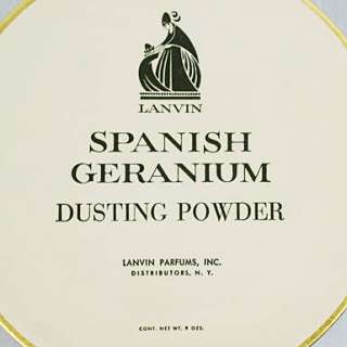   9oz LANVIN Perfumed Dusting Powder +Puff SPANISH GERANIUM XLNT  