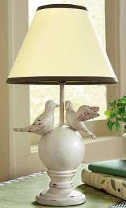 Antique Wash Spring Doves Love Birds Ivory Lamp NEW  