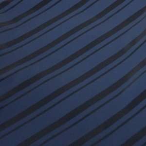    Metallic Diagonal Stripe Blue Vinyl Shower Curtain