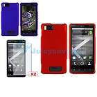 2in1 Rubber Hard Blue+Red Cover Case+2 LCD Cover For Motorola Droid X 