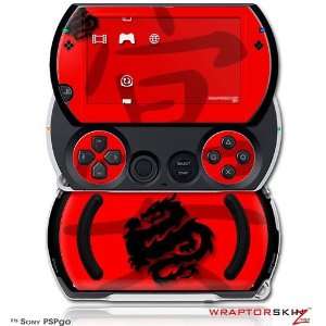   Screen Protector Kit   Oriental Dragon Black on Red fits Sony PSP go