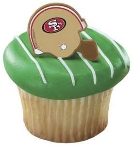   49ers Football Helmet Cake Cupcake Ring Decoration Toppers 12  