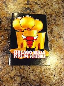 1993 94 Chicago Bulls Basketball Schedule Pocket Calendar  
