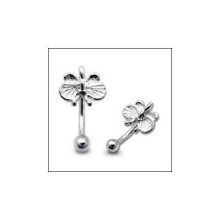 Tiny Butterfly Eyebrow Ring Body Piercing Jewelry by Eyebrows Silver