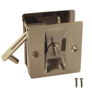 National Pocket Door Privacy Latch Pewter on Brass 038613326286  
