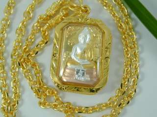   AMULET 24K Yellow 18K White & Rose Gold GP Thai 22 Necklace  
