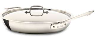 New All Clad Stainless Steel 13 French Skillet W/ Lid  