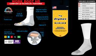 Drymax Work Boot Crew Socks   All Sizes, White & Black 082238248232 