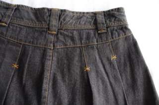 Girls Plus Size Dark Denim SKORT Pleats Skirt Black NWT  