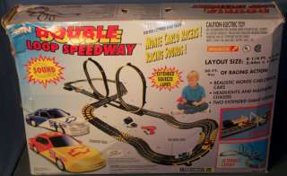 ARTIN DOUBLE LOOP SPEEDWAY SLOT CAR RACING SET + COMPLETE + BOXED 