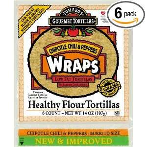 Tumaros 10 Inch Wraps, Chipotle Chili & Peppers, 14 Ounce Packages 