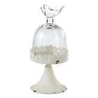   Pedestal GLASS BIRD CLOCHE Bell Jar Dome Cake Display Paris NEW