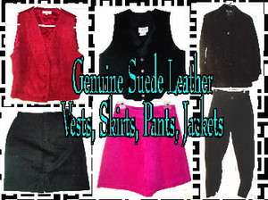 Suede Leather Vests, Skirts, Pants, Jackets etc. XS XL  