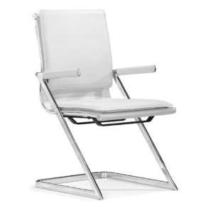  Zuo 215211 Lider Plus Conference Chair in White   Set of 2 
