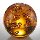   Yellow Bubble Glass Sphere Crystal Desk Sculpture Paperweight Statue