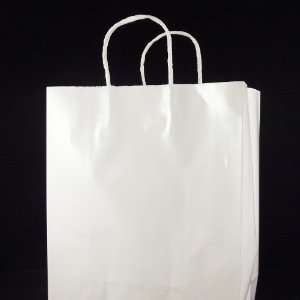   Gift Bags, White, 10 Wide x 12 High x 5 Deep, Case of 48 Bags