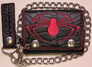 Marvel Comics Spiderman WALLET with biker chain   NEW with DEFECTS nwt 