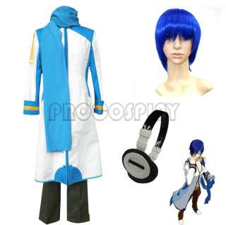 Vocaloid Kaito cosplay costume && Headphone && Wig  
