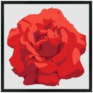  Perfect Red Rose 26 Square Black Giclee Wall Art