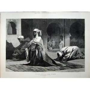 1878 Fine Art Men Prayer Turkish Mosque Constant Print 