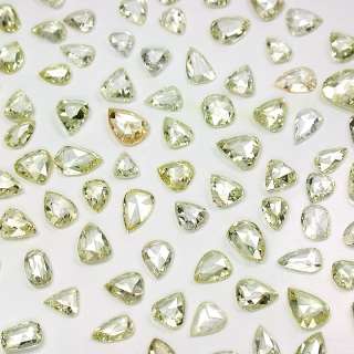 1ct scoop Natural Light Yellow Diamonds, Old Cut Indian Polki, Jaipur 
