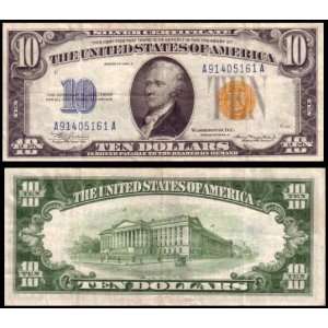  U.S Currency 1934 A $10 North Afirca Note 