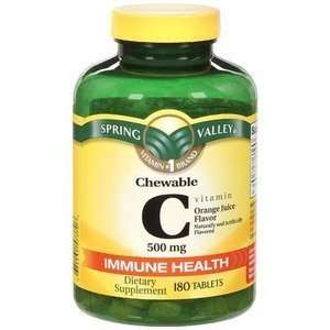 Spring Valley Chewable Vitamin C Supplement Orange Juice Flavor, 500mg 