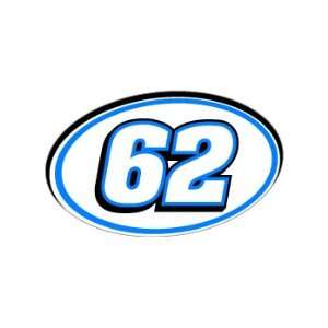 62 Number Jersey Nascar Racing   Blue   Window Bumper 