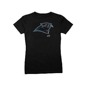  Reebok Carolina Panthers Girls (7 16) Rhinestone T Shirt 