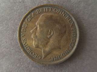 1914 Great Britain half penny coin 2  