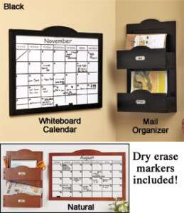 Wooden Wall Calendar Dry erase Board and Mail Organizer  