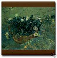 Van Gogh Ceramic Art Tile Still Life Bowl with Daisies  