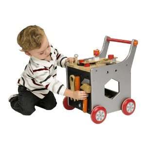  Wooden Magnetic Toolbox Trolley Set with Tools and Building 