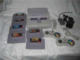Original Super Nintendo SNS 001 System with 6 Game and 2 Controllers 