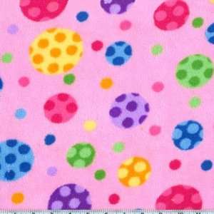   Fleece Geometric Balls Pink Fabric By The Yard Arts, Crafts & Sewing