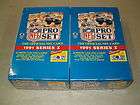 Lot of (2) 1991 Pro Set Football Series 1 Unopened Wax Boxes