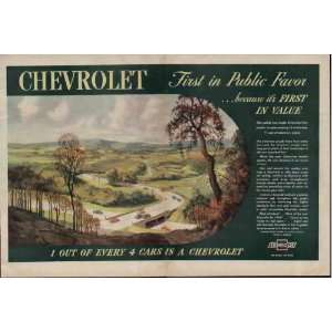  1 Out Of Every 4 Cars Is A Chevrolet  1946 Chevrolet Ad 