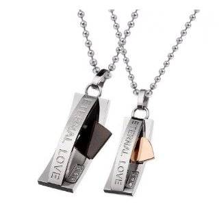  His and Her Necklace Set   Stainless Steel and Rose Gold Jewelry