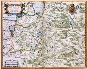 1638 Map South Northeastern Russia Blaeu Cartouche 48  
