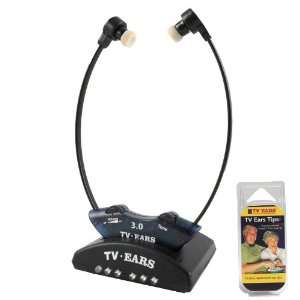 NEW TV Ears 3.0 Wireless Headset System with 10 Replacement Ear Tips 