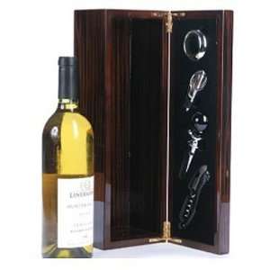   Bar 4 Piece Wine Accessory Set in Piano Varnish Box