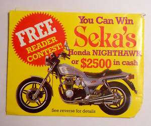 Seka   Vintage Motorcycle Contest Entry Form 1982  