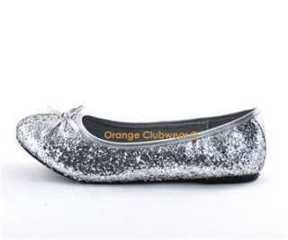 PLEASER Star 16G Womens Silver Glitter Flats Shoes 885487471396 