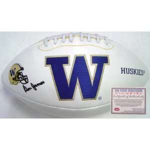 Don James Washington Huskies NCAA Hand Signed Team Logo Football 